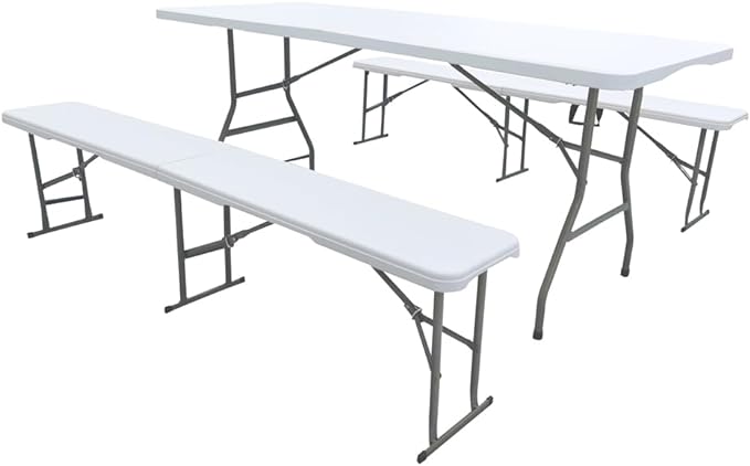 Jardin Pro™ - Ensemble Table et 2 Bancs